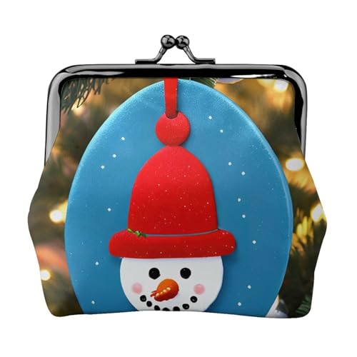 Münzgeldbörse mit Schneemann-Druck, tragbare Münzgeldbörse aus Faserleder, Mini-Geldbörse für Damen, Schwarz , Einheitsgröße, Münztasche von JEJEA