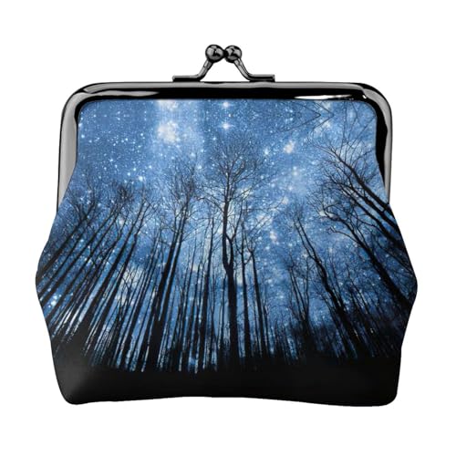 Münzgeldbörse mit Sternenhimmel-Druck, tragbare Geldbörse aus Faserleder, Mini-Geldbörse für Damen, Schwarz , Einheitsgröße, Münztasche von JEJEA