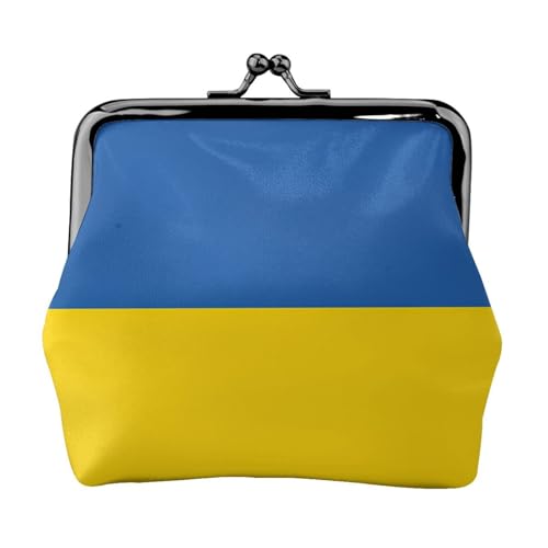 Münzgeldbörse mit Ukraine-Motiv, tragbare Geldbörse aus Faserleder, Mini-Geldbörse für Damen, Schwarz , Einheitsgröße, Münztasche von JEJEA
