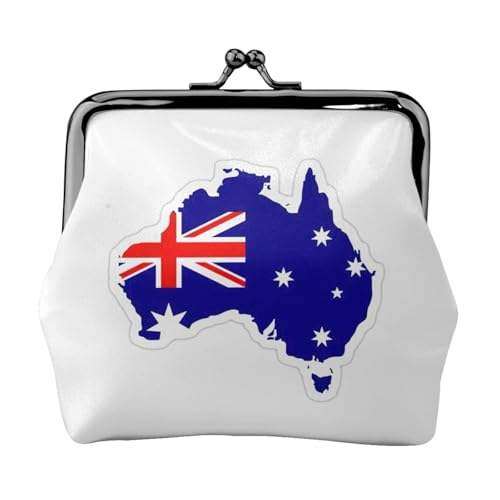 Münzgeldbörse mit australischer Flagge, tragbar, Faserleder, Mini-Geldbörse für Damen, Schwarz , Einheitsgröße, Münztasche von JEJEA