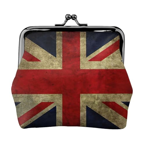 Münzgeldbörse mit britischer Flagge, tragbare Geldbörse aus Faserleder, Mini-Geldbörse für Damen, Schwarz , Einheitsgröße, Münztasche von JEJEA