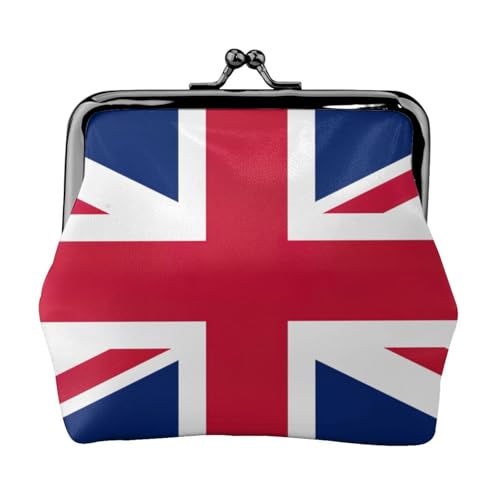 Münzgeldbörse mit britischer Flagge, tragbare Geldbörse aus Faserleder, Mini-Geldbörse für Damen, Schwarz , Einheitsgröße, Münztasche von JEJEA