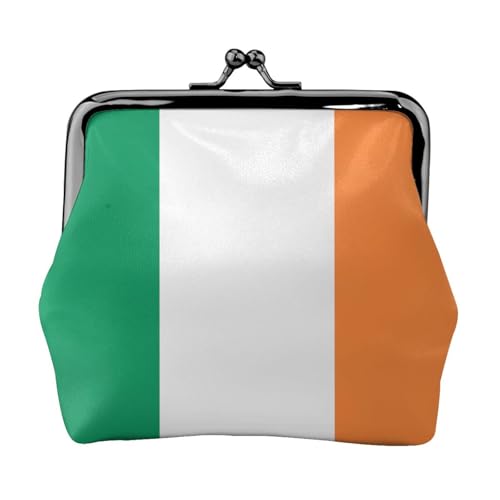 Münzgeldbörse mit irischer Flagge, tragbare Geldbörse aus Faserleder, Mini-Geldbörse für Damen, Schwarz , Einheitsgröße, Münztasche von JEJEA