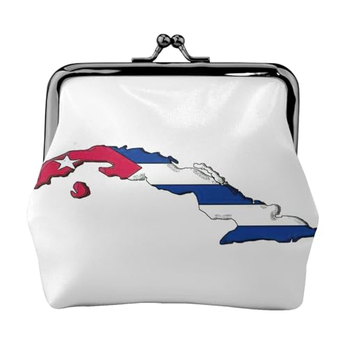 Münzgeldbörse mit kubanischer Flagge, tragbar, Faserleder, Mini-Geldbörse für Damen, Schwarz , Einheitsgröße, Münztasche von JEJEA
