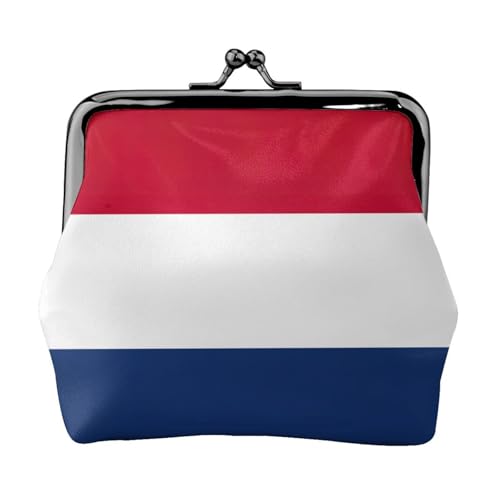 Münzgeldbörse mit niederländischer Flagge, tragbare Geldbörse aus Faserleder, Mini-Geldbörse für Damen, Schwarz , Einheitsgröße, Münztasche von JEJEA