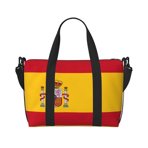 Reisetasche mit spanischer Flagge, Wochenendtasche für Damen, leichte Handgepäcktasche, persönliche Gegenstände, Schwarz , Einheitsgröße von JEJEA