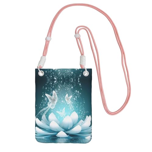 Umhängetasche mit Lotusblumen-Aufdruck, für Damen und Herren, verstellbarer Riemen, für Reisen, Einkaufen, rose, Einheitsgröße Umhängetasche mit Lotusblumen-Aufdruck, für Damen und Herren, verstellbarer Riemen, für Reisen, Einkaufen, rose, Einheitsgröße von JEJEA