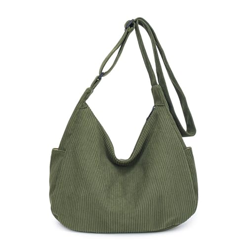 JEKAVA Crossbody Bag Damen Cord Umhängetasche Groß Halbmond Tasche Hobo Bag Shopper Tasche Beuteltasche Stofftasche für College Schule Arbeit Reisen Einkaufe von JEKAVA