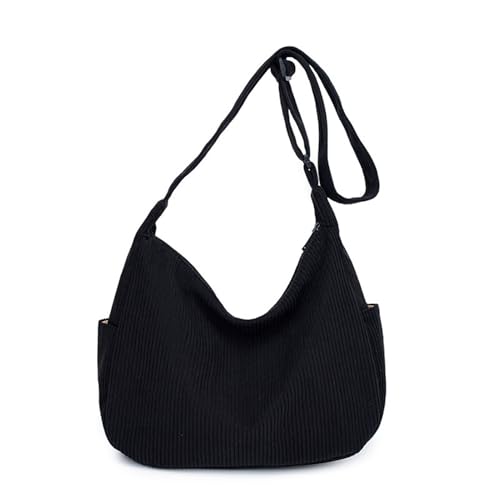 JEKAVA Crossbody Bag Damen Cord Umhängetasche Groß Halbmond Tasche Hobo Bag Shopper Tasche Beuteltasche Stofftasche für College Schule Arbeit Reisen Einkaufe von JEKAVA