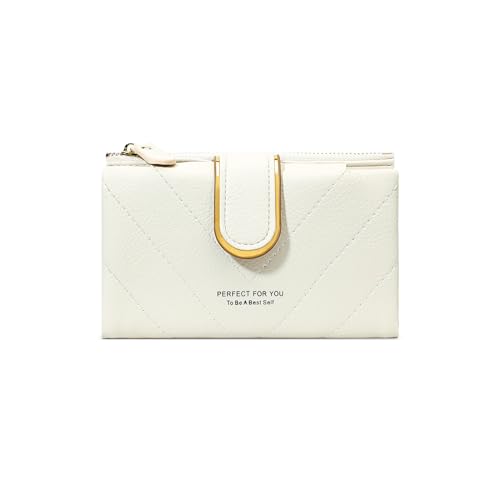 JEKAVA Geldbeutel Damen Große Kapazität Elegant Portemonnaie Brieftasche Geldbörse Mittelgroß Geldbörsen PU Leder Mehreren Fächern Frauen (Beige) von JEKAVA
