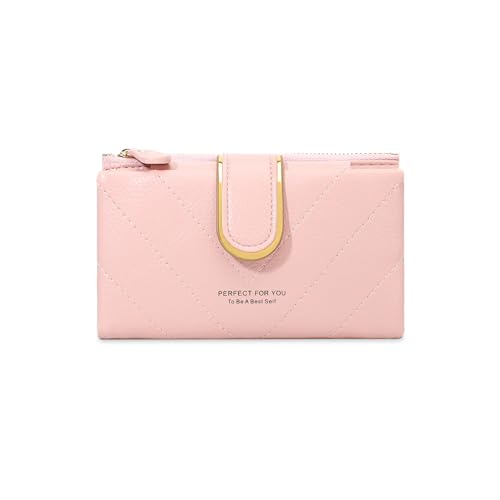 JEKAVA Geldbeutel Damen Große Kapazität Elegant Portemonnaie Brieftasche Geldbörse Mittelgroß Geldbörsen PU Leder Mehreren Fächern Frauen (Rosa) von JEKAVA