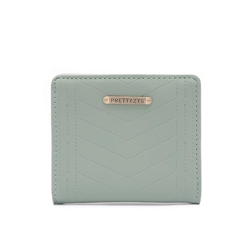 JEKAVA Geldbörse Damen klein Geldbeutel Leder Geldbörse Münzfach Damen Mini Portemonnaie Damen Blockierung und 7 Kartenfächern (Grün) von JEKAVA