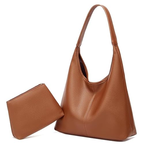 JEKAVA Handtasche Damen Tote Bag Mittelgroß Umhängetasche Leder Hobo Shopper Tasche Tragetasche Beuteltasche Achselhöhle Schultertasche 2-Teiliges Set für Freizeit, Arbeit, Reisen von JEKAVA