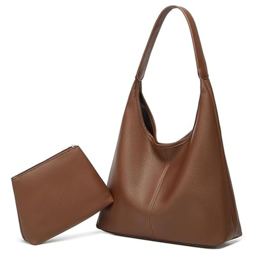 JEKAVA Handtasche Damen Tote Bag Mittelgroß Umhängetasche Leder Hobo Shopper Tasche Tragetasche Beuteltasche Achselhöhle Schultertasche 2-Teiliges Set für Freizeit, Arbeit, Reisen von JEKAVA