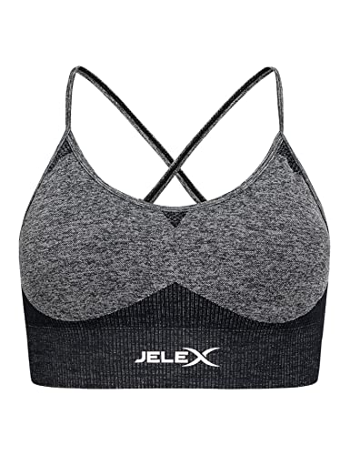 JELEX Angelina Damen Fitness Sport-BH (L, Schwarz) von JELEX