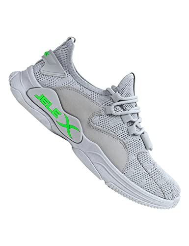 JELEX Performance Herren Sneaker. Atmungsaktive, rutschfeste Sportschuhe mit Mesh-Obermaterial. (Grau, eu_Footwear_Size_System, Adult, Numeric, medium, Numeric_41) von JELEX