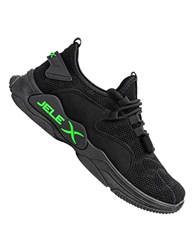 JELEX Performance Herren Sneaker. Atmungsaktive, rutschfeste Sportschuhe mit Mesh-Obermaterial (Schwarz, eu_Footwear_Size_System, Adult, Numeric, medium, Numeric_45) von JELEX