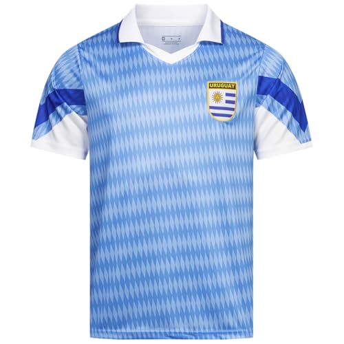 JELEX Retro History Herren Trikot | mit eingesticktem Logo & Kurzarm | Nostalgie-Design für Fußballfans | ideal für Sammler (DE/NL/SE/PL, Alphanumerisch, L, Regular, Regular, Uruguay) von JELEX