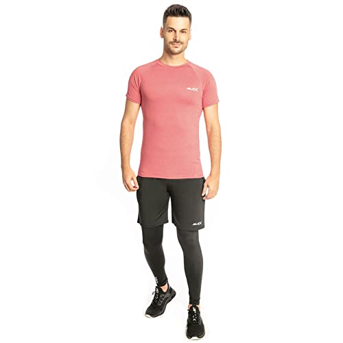 JELEX Sportinator Herren 3-teiliges Fitness-Set bestehend aus Shirt, Leggings und Shorts, für alle Sport- und Fitnessaktivitäten. In den Größen S bis XXL, in Blau, Rot oder Grün (Rot, S) von JELEX