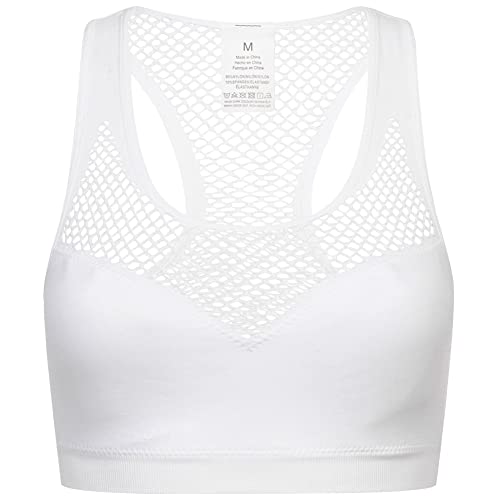 JELEX Sportstyle Damen Fitness Sport BH (S, Weiß) von JELEX