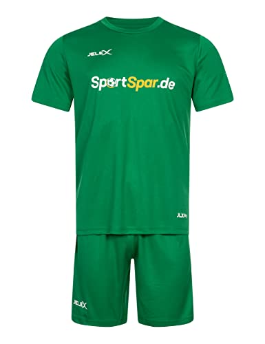 JELEX Team 22 Trikot Set 2-teilig mit Trikot und Shorts, Sponsoren-Logo, für Teamsport und Einzeltraining (as3, Alpha, m, Regular, Regular, Grün) von JELEX