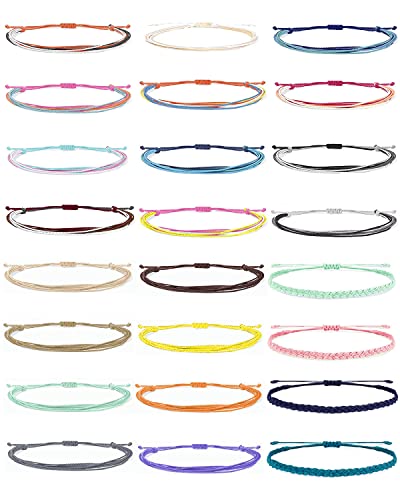 JELIEE 24 Stück Sommer Strand Surfer Wave Armbänder Verstellbare Schnur Armbänder Wasserdicht String Wave Armband Handgemachte Bunte Fußkettchen Freundschaftsarmband für Frauen Teenager Einheitsgröße JELIEE 24 Stück Sommer Strand Surfer Wave Armbänder Verstellbare Schnur Armbänder Wasserdicht String Wave Armband Handgemachte Bunte Fußkettchen Freundschaftsarmband für Frauen Teenager Einheitsgröße von JELIEE