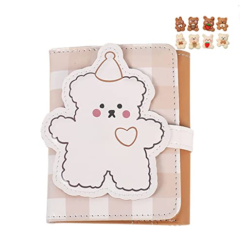 JELLYEA Kawaii Bär Geldbörse Niedlich Cartoon Kartenhalter Mädchen Münzbörse Anime Schlüsseltasche Kartenetui Fronttasche Brieftasche, Beige-2, Einheitsgröße von JELLYEA