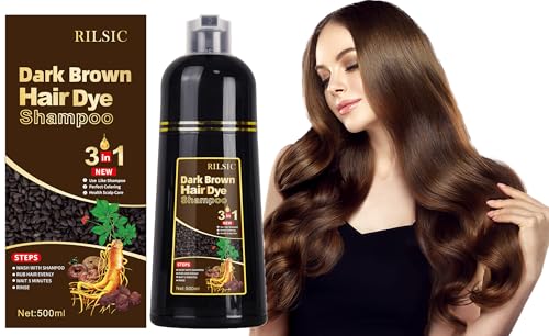 Dunkle Kaffeefarbe Hair Dye Shampoo - Haarfärbeshampoo für Graues Haar, Sofort-Haarfarben-Shampoo, Color Farbshampoo für Männer und Frauen (500ML) von JELMOK