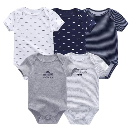 JELYLOVE Unisex Kurzarm Baby Jungen Mädchen Bodys 5er-Pack Baumwolle Atmungsaktiv Soft neugeborenes baby kleidung von JELYLOVE