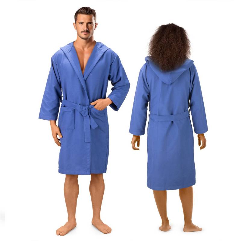 JEMIDI Bademantel Sauna Bademantel für Damen und Herren lang Mikrofaser Bademantel, Polyester, Unisex Saunamantel mit Kapuze Morgenmantel Männer und Frauen von JEMIDI