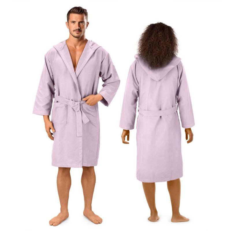 JEMIDI Bademantel Sauna Bademantel für Damen und Herren lang Mikrofaser Bademantel, Polyester, Unisex Saunamantel mit Kapuze Morgenmantel Männer und Frauen von JEMIDI