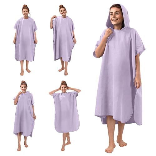 JEMIDI Badeponcho Unisex - Surf Poncho aus Mikrofaser - Tuch für Erwachsene - Bademantel für Damen und Herren - Badetuch mit Kapuze - schnelltrocknend von JEMIDI