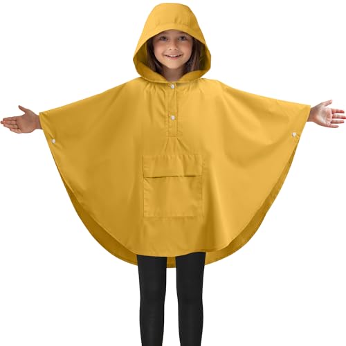 JEMIDI Kinder Regenponcho Wasserdicht - Regencape für Jungen und Mädchen - Atmungsaktiver Unisex Regenmantel - Regencape Kinder - Regenschutz Poncho Kinder versch. Größen von JEMIDI