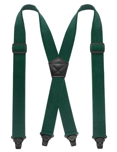 JEMYGINS Herren Outdoor Hosenträger X-Typ längenverstellbar mit robusten Kunststoffschnallen Dunkelgrün2 JEMYGINS Herren Outdoor Hosenträger X-Typ längenverstellbar mit robusten Kunststoffschnallen Dunkelgrün2 von JEMYGINS