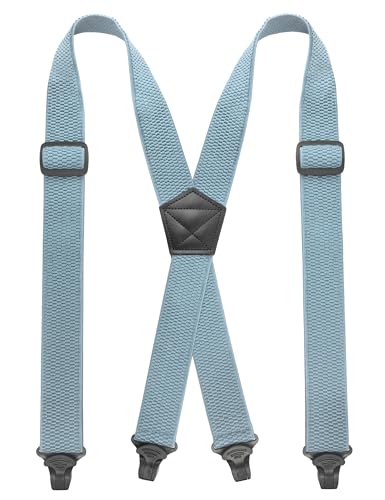 JEMYGINS Herren Outdoor Hosenträger X-Typ längenverstellbar mit robusten Kunststoffschnallen Graublau von JEMYGINS