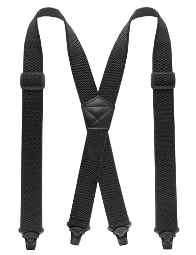 JEMYGINS Herren Outdoor Hosenträger X-Typ längenverstellbar mit robusten Kunststoffschnallen Schwarz JEMYGINS Herren Outdoor Hosenträger X-Typ längenverstellbar mit robusten Kunststoffschnallen Schwarz von JEMYGINS