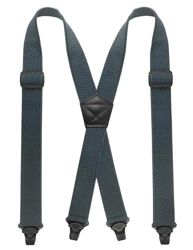 JEMYGINS Herren Outdoor Hosenträger X-Typ längenverstellbar mit robusten Kunststoffschnallen Stahlblau JEMYGINS Herren Outdoor Hosenträger X-Typ längenverstellbar mit robusten Kunststoffschnallen Stahlblau von JEMYGINS