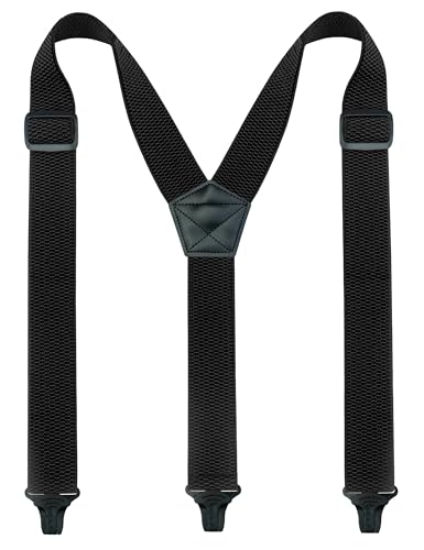 JEMYGINS Herren Outdoor Hosenträger Y-Typ längenverstellbar mit robusten Kunststoffschnallen Schwarz von JEMYGINS