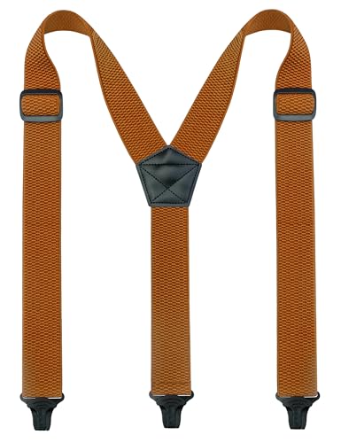 JEMYGINS Herren Outdoor Hosenträger Y-Typ längenverstellbar mit robusten Kunststoffschnallen braun von JEMYGINS