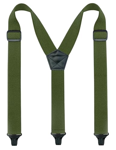 JEMYGINS Herren Outdoor Hosenträger Y-Typ längenverstellbar mit robusten Kunststoffschnallen dunkelgrün von JEMYGINS