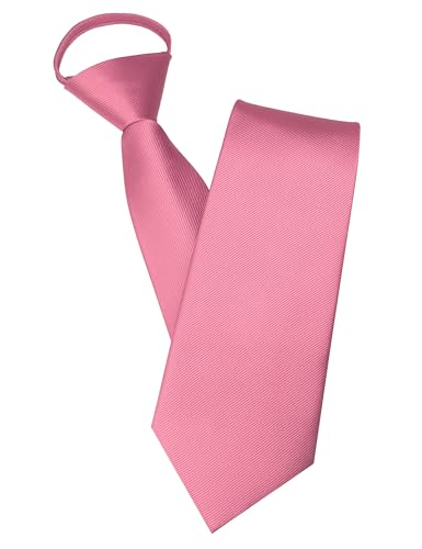 JEMYGINS Herren Reißverschlusskrawatte Rosa Krawatte - Eleganter Look in Sekundenschnelle von JEMYGINS