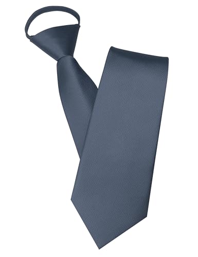 JEMYGINS Herren Reißverschlusskrawatte dunkelgrau Krawatte - Eleganter Look in Sekundenschnelle von JEMYGINS