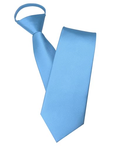JEMYGINS Herren Reißverschlusskrawatte hellblau Krawatte - Eleganter Look in Sekundenschnelle von JEMYGINS
