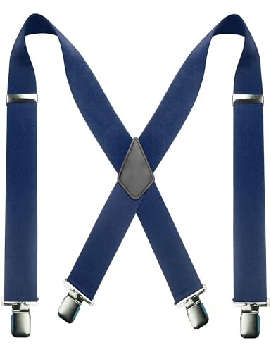 JEMYGINS Hosenträger für Herren 5 cm Hosenträger mit Sehr 4 Metall Clips Einstellbar und Elastisch Einheitsgröße Marine JEMYGINS Hosenträger für Herren 5 cm Hosenträger mit Sehr 4 Metall Clips Einstellbar und Elastisch Einheitsgröße Marine von JEMYGINS