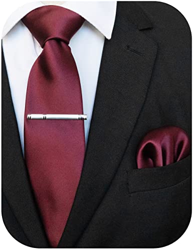 JEMYGINS Klassisch Formal Elegant Herren Seidenkrawatte Set-Krawatte & Einstecktuch Sets Maroon 2 JEMYGINS Klassisch Formal Elegant Herren Seidenkrawatte Set-Krawatte & Einstecktuch Sets Maroon 2 von JEMYGINS