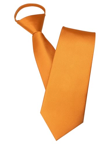 JEMYGINS Herren Reißverschlusskrawatte Orange Krawatte - Eleganter Look in Sekundenschnelle von JEMYGINS
