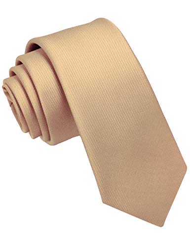 JEMYGINS Krawatte Gold schmale Krawatten für Herren seide Hochzeit Schlips (2) von JEMYGINS