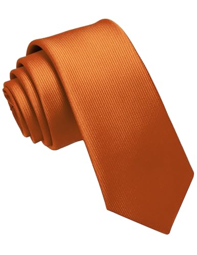 JEMYGINS Krawatte schmale Krawatten für Herren seide Hochzeit Schlips Orange 2 von JEMYGINS