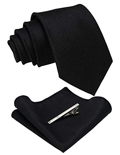 JEMYGINS Krawatte Herren Klassische Baumwoll Karierte Mehrfarbig Inklusive Einstecktuch Krawattenklammer Set von JEMYGINS