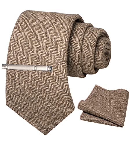 JEMYGINS Retro Wolle Gestreifte Form 2 Krawatte und Einstecktuch Krawattenklammer Sets für Herren JEMYGINS Retro Wolle Gestreifte Form 2 Krawatte und Einstecktuch Krawattenklammer Sets für Herren von JEMYGINS